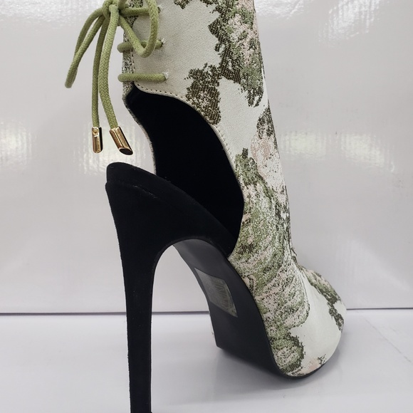 Olive Green Print 5" High Heel Shoes - Picture 8 of 8